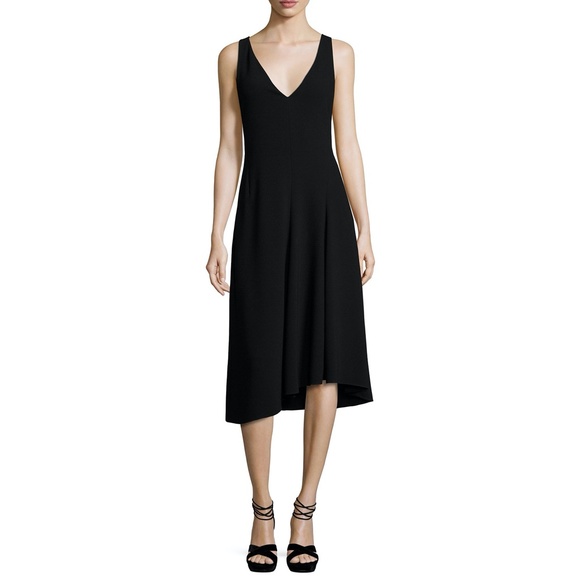 Theory Tadayon B Elevate Crepe Black Midi Dress - Picture 3 of 10